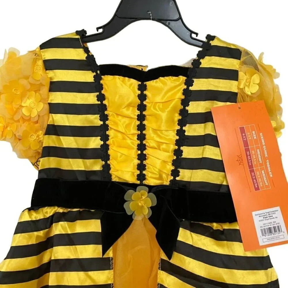 Target Toddler Bumblebee Halloween Costume Dress Headpiece 4-5T - Hyde & EEK! - Picture 4 of 8